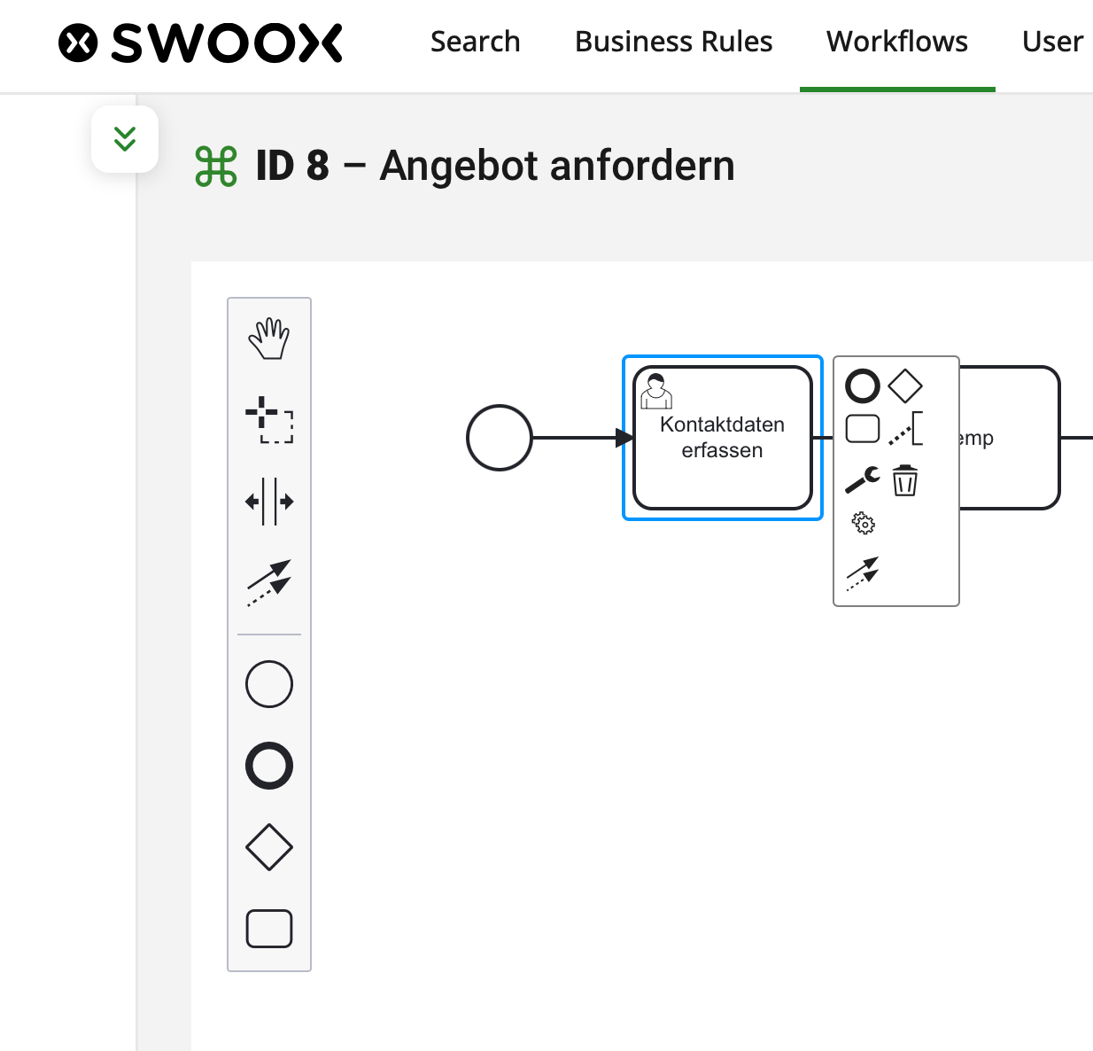 user interaction - angebot einfordern